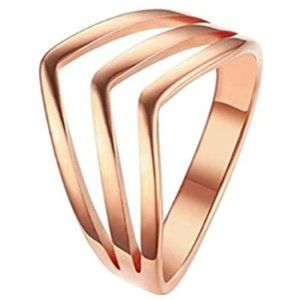 Women's NWT Rose Gold Chevron Ring